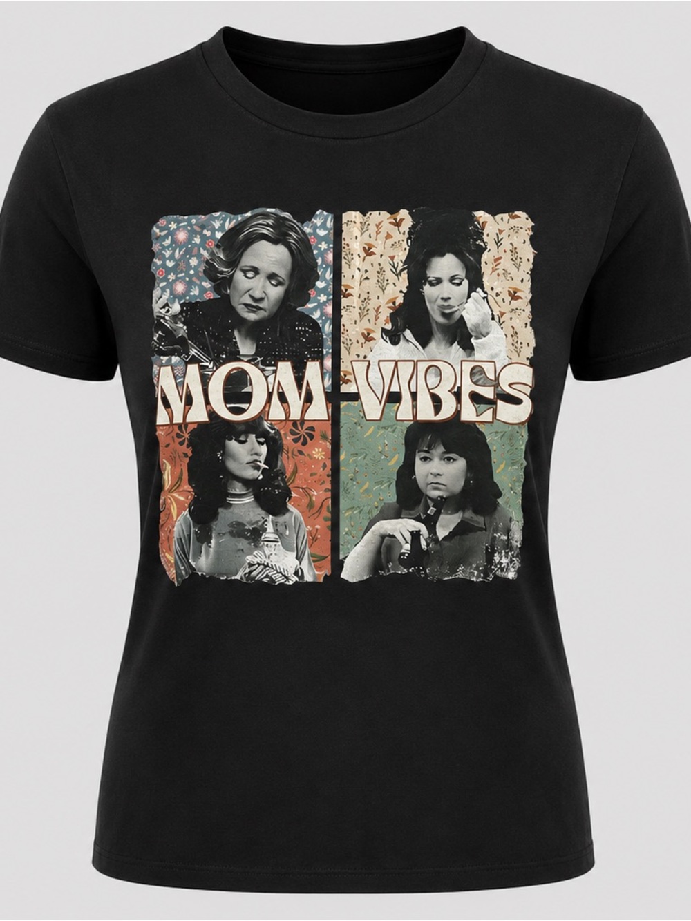 Mom Vibes Graphic Tee - Black